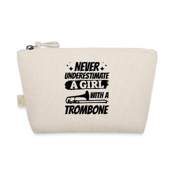 Ne sous-estimez jamais une fille avec une musique de trombone P - Trousse biologique - nature - Devant
