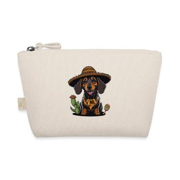 Dachshund Cinco de Mayo Fiesta Cactus & Sombrero - Organic Pouch - nature - Front