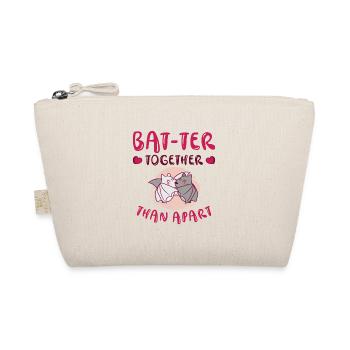 Valentine's Day Cuddling Cute Bats Couple - Organic Pouch - nature - Front