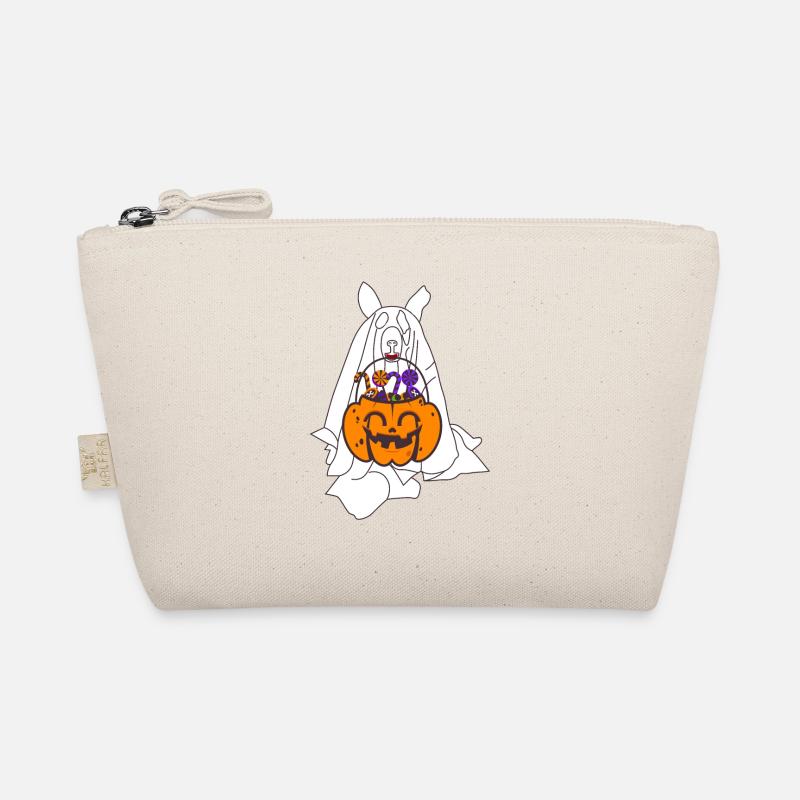 Husky Ghost Pumpkin Lantern Halloween Organic Pouch