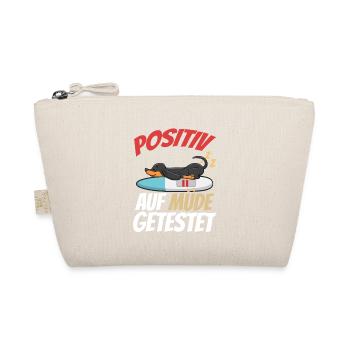 Positiv Auf Müde Getestet Dackel - Bio-Täschchen - Natur - Vorne