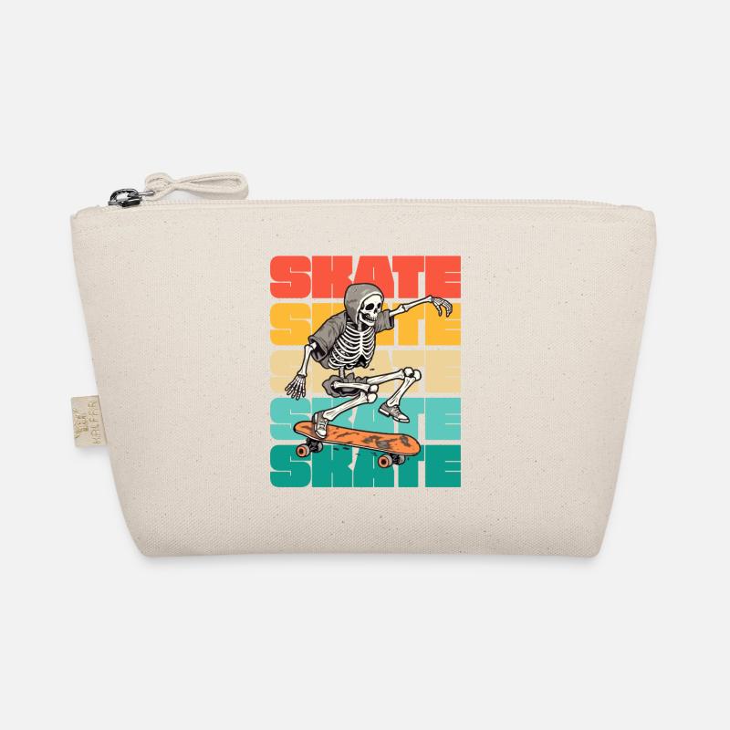 Skateboarding Coole Skateboarder Skelett Bunt Bio-Täschchen