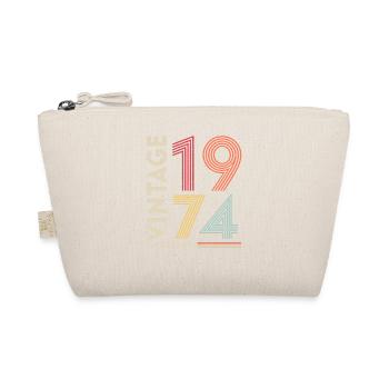 Retro Vintage Cassette Anniversaire né en 1974 - Trousse biologique - nature - Devant