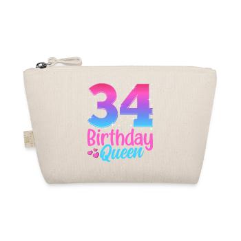 Birthday Queen 34 Geburtstag - Organic Pouch - nature - Front