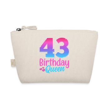Birthday Queen 43 Geburtstag - Organic Pouch - nature - Front