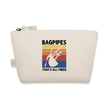 Bagpipes Quote for Scotsman and Bagpipe Musician - Organic Pouch - nature - Front