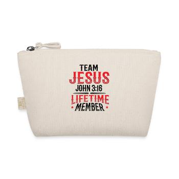 Team Jesus, John 3:16, Lifelong Member - Organic Pouch - nature - Front