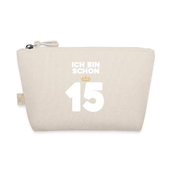 15. Geburtstag Geschenk - 15 Jahre mit Krone - Bio-Täschchen - Natur - Vorne