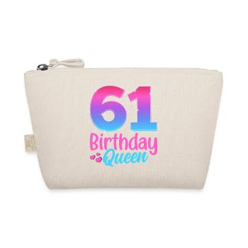 Birthday Queen 61 Geburtstag - Organic Pouch - nature - Front