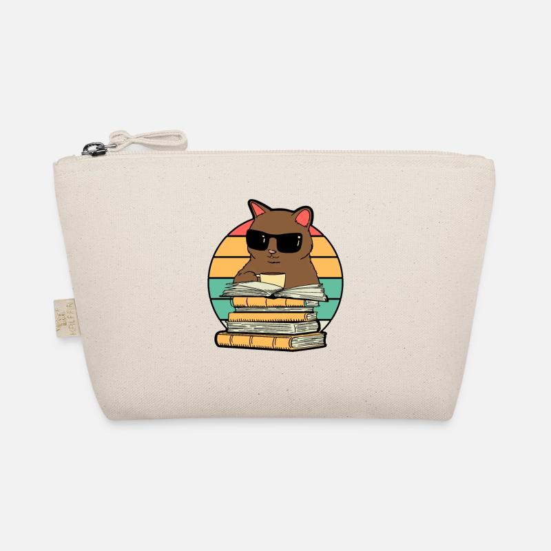 Katzenkaffee und Bücher lustig Bio-Täschchen