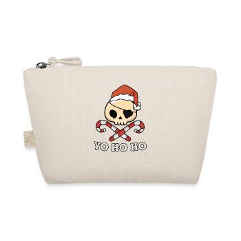 Santa Pirate Funny Christmas - Yo Ho Ho, Pirate - Organic Pouch - nature - Front