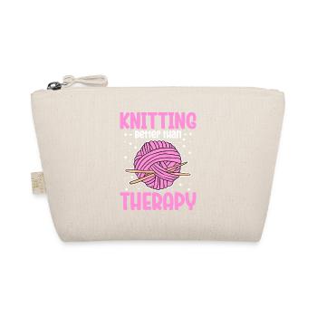 Knitting Better Than Therapy - Bio-Täschchen - Natur - Vorne
