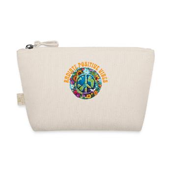 Hippie Peace Zeichen Frieden Blumen Blumenkind - Bio-Täschchen - Natur - Vorne