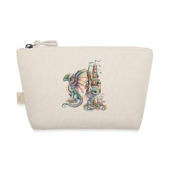 Fantasy Dragon with Fairytale Castle - Organic Pouch - nature - Front