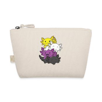 Nonbinary Flag Pride LGBTQ Cute Axolotl Stack - Organic Pouch - nature - Front
