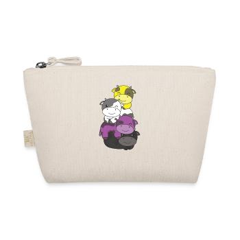 Nonbinary Flag Pride LGBTQ Cute Cow Stack - Organic Pouch - nature - Front