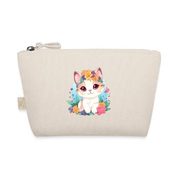 niedliche katze mit blumen - Bio-Täschchen - Natur - Vorne