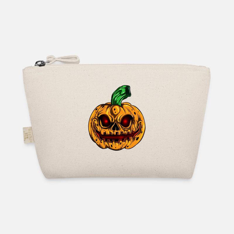 Orange Pumpkin Glowing Skeleton Halloween Organic Pouch