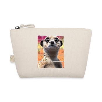 Erdmännchen niedliches Mungo Motiv Retro Vintage - Bio-Täschchen - Natur - Vorne