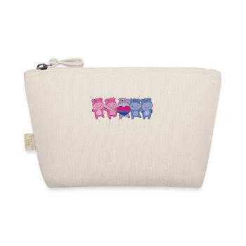 Biromantic Flag Pride LGBTQ Cute Hippos - Organic Pouch - nature - Front