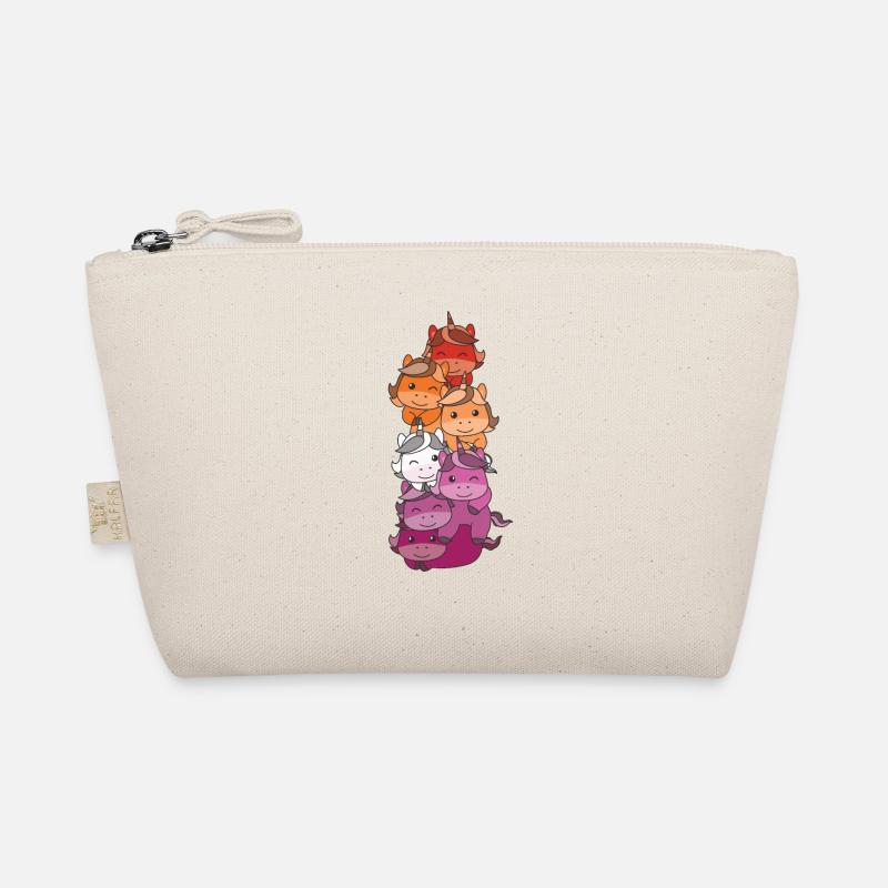 Lesbian Flag Pride LGBTQ Cute Unicorn Stack Trousse biologique
