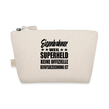 Eisenbahner Superheld Spruch - Bio-Täschchen - Natur - Vorne