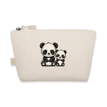 Two cute cartoon pandas for brothers and sisters - Organic Pouch - nature - Front