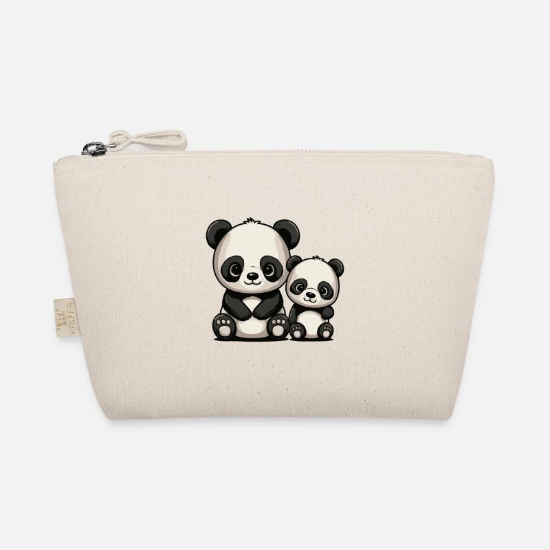 Two cute cartoon pandas for brothers and sisters Organic Pouch