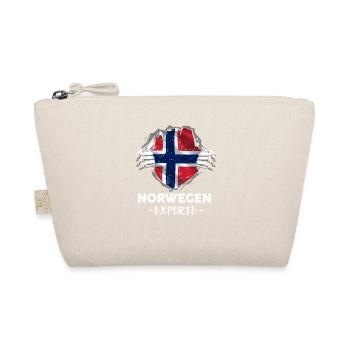 Norwegen Experte Flagge Urlaub Geschenk - Bio-Täschchen - Natur - Vorne