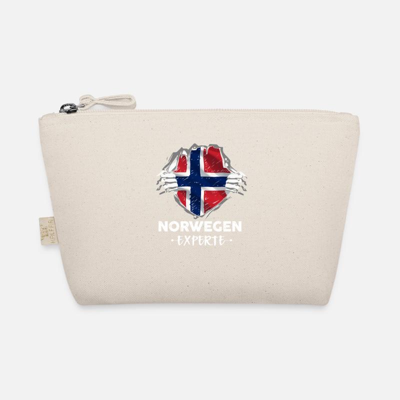 Norwegen Experte Flagge Urlaub Geschenk - Bio-Täschchen - Natur