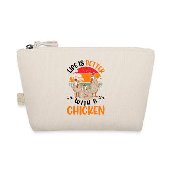Life is better with chickens farmer chickens - Organic Pouch - nature - Front