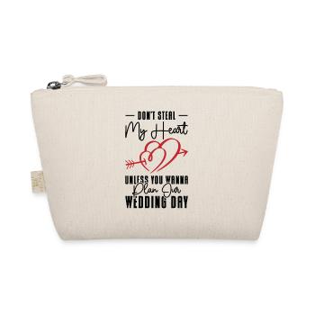 Heart Couple Wedding Relationship Romance Quotes - Organic Pouch - nature - Front
