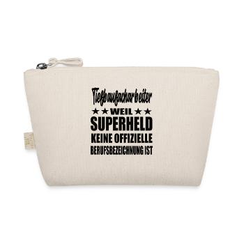 Tiefbaufacharbeiter Superheld Spruch - Bio-Täschchen - Natur - Vorne