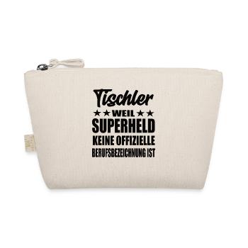 Tischler Superheld Spruch - Bio-Täschchen - Natur - Vorne