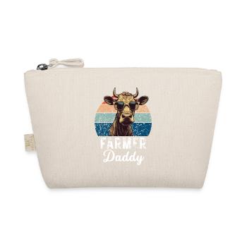 Retro Farmer Daddy Father's Day Gift Cool Cow - Organic Pouch - nature - Front