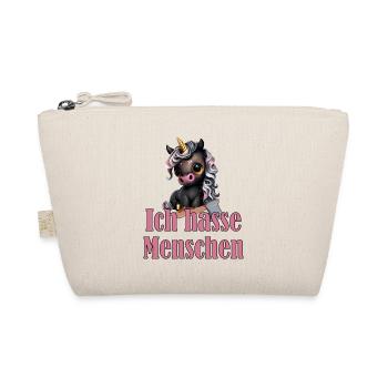 Little cute black unicorn with saying - Organic Pouch - nature - Front