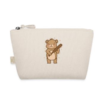 Bear plays baseball forest animal - Organic Pouch - nature - Front