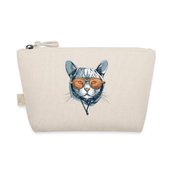 Die Katze mit Brille - Bio-Täschchen - Natur - Vorne