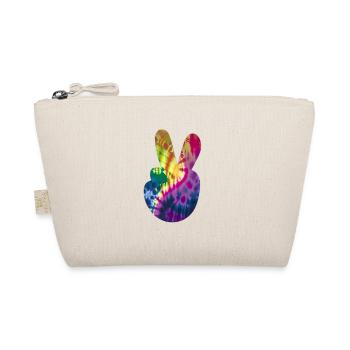 Groovy Tie Dye Peace Hand - Bio-Täschchen - Natur - Vorne