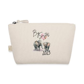 Big Sister 2023 Cute elephants with balloon - Organic Pouch - nature - Front