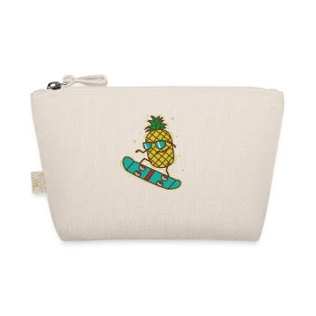 Pineapple riding sweet fruit with skateboard - Organic Pouch - nature - Front