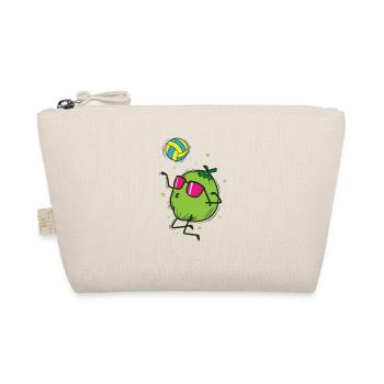 Coconut playing volleyball fruit palm tree - Organic Pouch - nature - Front