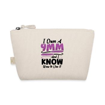 I own a 9mm and I know how to use it - Bio-Täschchen - Natur - Vorne