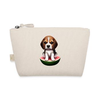 Baby Beagle auf Wassermelone - Bio-Täschchen - Natur - Vorne