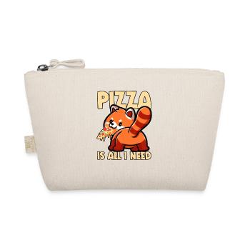 Cute Animal Red Panda Pizza Fan Eating Fast Food - Organic Pouch - nature - Front