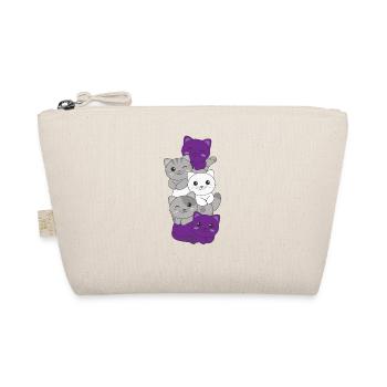 Graysexual Flag Pride LGBTQ Cute Cat Stack - Organic Pouch - nature - Front
