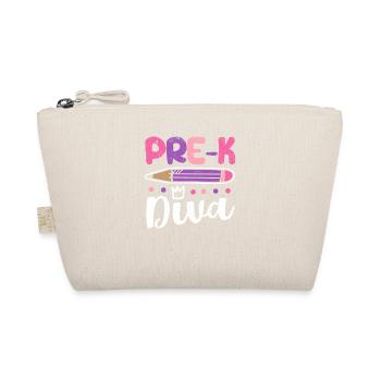 Pre-K Diva Funny Preschool Teacher Student Back - Organic Pouch - nature - Front