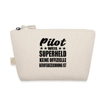 Pilot Superheld Spruch - Bio-Täschchen - Natur - Vorne