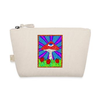 Hippie Magic Toadstool Retro Psychedelic - Organic Pouch - nature - Front