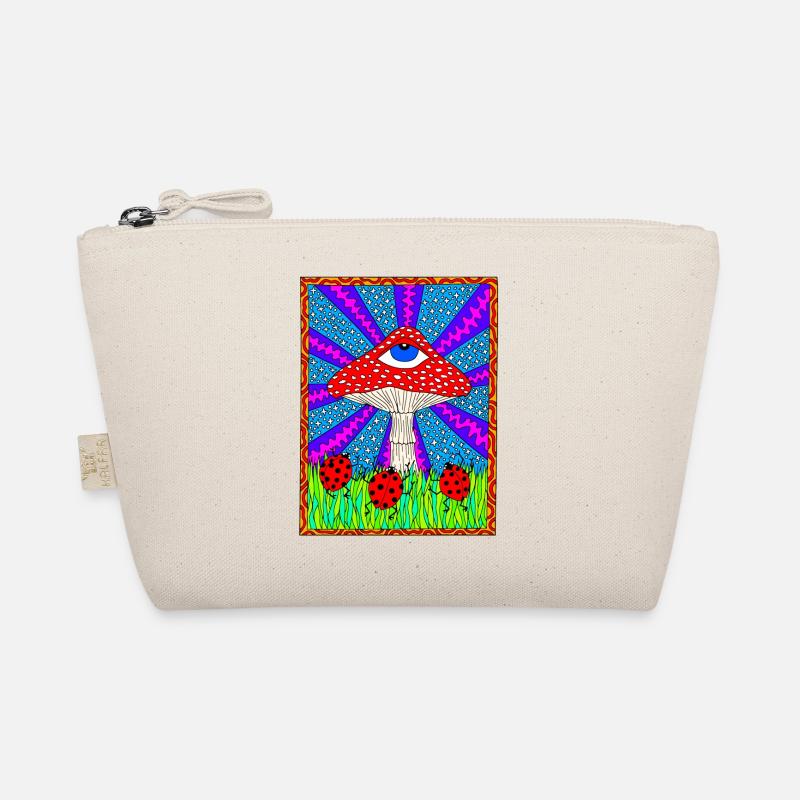 Hippie Magic Toadstool Retro Psychedelic Organic Pouch
